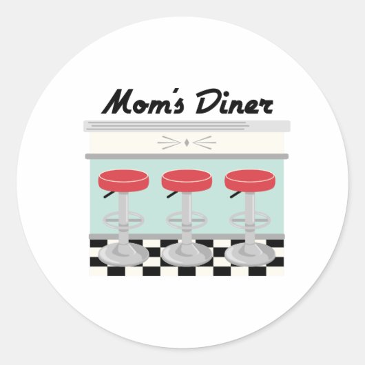 Mamas Diner Runder Aufkleber (Vorderseite)