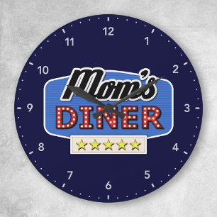 Mamas Diner-Schild Große Wanduhr