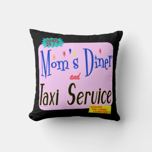 Mamas Diner und Taxi Service Retro Pillow Kissen