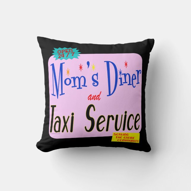 Mamas Diner und Taxi Service Retro Pillow Kissen (Vorderseite)