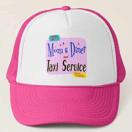 Mamas Diner und Taxi Service Sonniges Sprichwort Truckerkappe (Vorderseite)