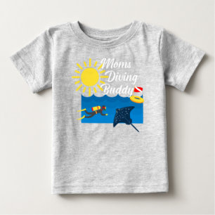 Mamas Diving Buddy Design - Baby Fine Jersey T-Shi T-shirt