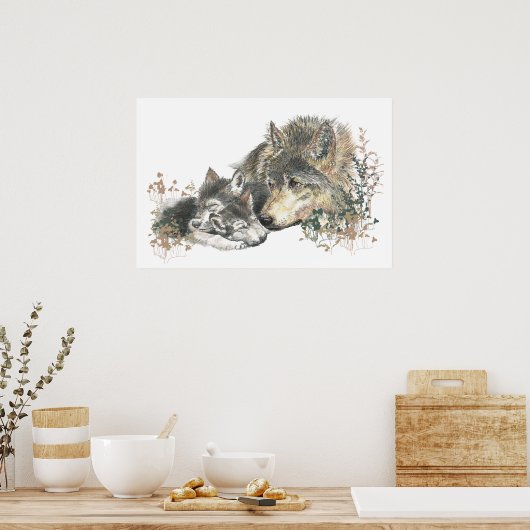 Mamas für Waldtiere Poster (Küche)