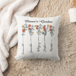 Mama's Garden Custom 5 Names Blumengeschenk für Ma Kissen