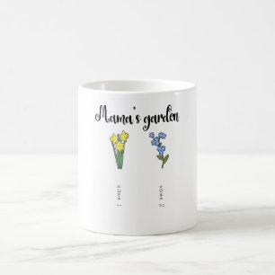 Mamas Garten personalisiert mit 2 Enkelkindern Kaffeetasse