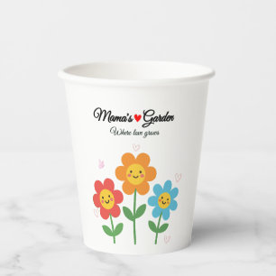 Mamas Garten, wo Liebe wächst Florale Typographi Pappbecher