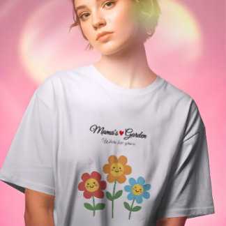 Mamas Garten, wo Liebe wächst | Florale Typographi T-Shirt