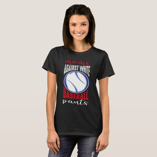 Mamas gegen weiße Baseballgräber, Funny Baseball T-Shirt (Vorne ganz)