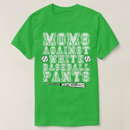 Mamas gegen weiße Baseballpflanzen T-Shirt (Design vorne)