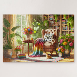 Mamas gemütliche Lesecke mit Katze Muttertagsgesch Puzzle