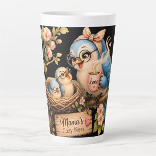 Mamas gemütliches Nest Schwarze Latte-Tasse Milchtasse