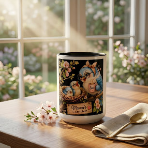 Mamas gemütliches Nest Schwarzer Becher  Zweifarbige Tasse