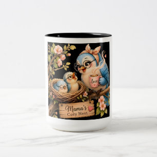Mamas gemütliches Nest Schwarzer Becher Zweifarbige Tasse