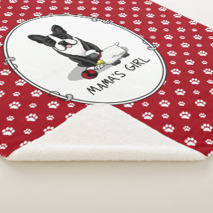Mama's Girl #2 Boston Terrier Dog (schwarz) Niedli Sherpadecke