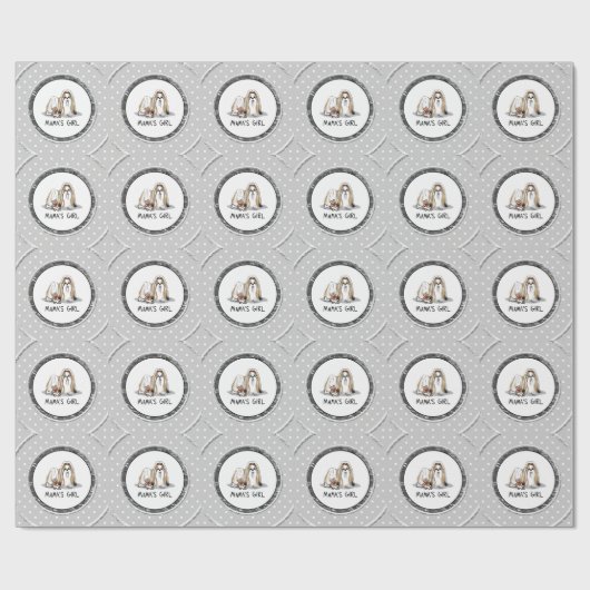 Mamas Girl Shih Tzu (bräunlich weiß) Mama des Hund Geschenkpapier (Flach)