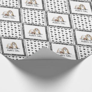 Mamas Girl Shih Tzu (bräunlich weiß) Mama des Hund Geschenkpapier