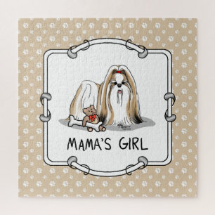 Mamas Girl Shih Tzu (bräunlich weiß) Mama des Hund Puzzle