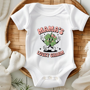 Mamas Glücksbringer Retro St. Patrick's Day Baby Strampler
