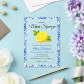 Mama's Haupt Squeeze Blue Tile Lemon Baby Dusche Acryleinladungen (In Situ (Hochzeit))