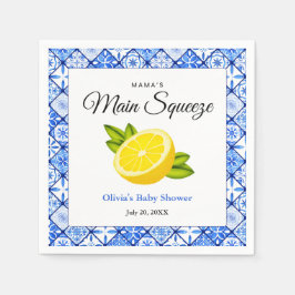 Mama's Haupt Squeeze Blue Tile Lemon Baby Dusche Serviette