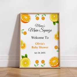 Mama's Haupt Squeeze Lemon Baby Dusche Willkommen Poster