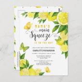 Mama's Haupt Squeeze Lemon Baby Shower Einladung Postkarte (Vorne/Hinten)