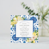 Mamas Haupt-Squeeze-Lemon-Babydusche Einladung (Stehend Vorderseite)