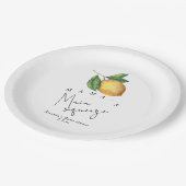 Mama's Haupt-Squeeze Lemon Babydusche Pappteller (Schrägansicht)