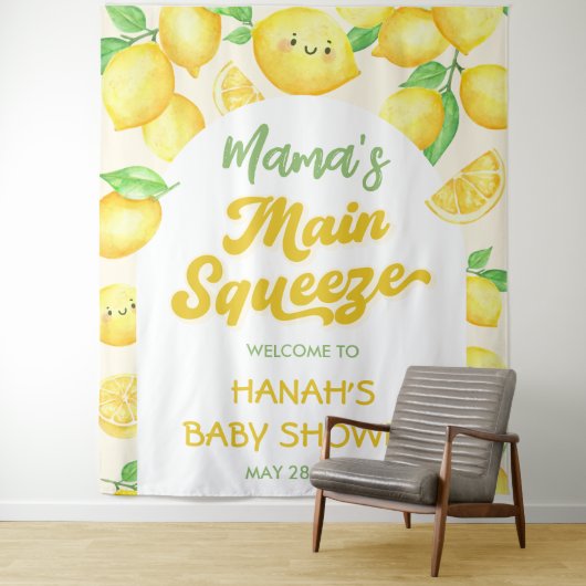Mamas Haupt-Squeeze-Lemon-Babydusche Wandteppich (Beispiel)