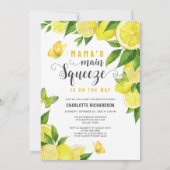Mama's Haupt Squeeze Lemon Butterfly Babydusche Einladung (Vorderseite)