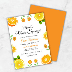 Mama's Haupt-Squeeze Orange Citrus Baby Dusche Einladung