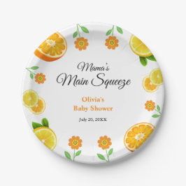 Mama's Haupt-Squeeze Orange Citrus Baby Dusche Pappteller