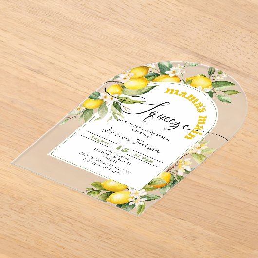 Mamas Haupt Squeeze ZitronenZitrusfrüchtedusche Acryleinladungen (Ablage )