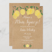 Mama's Hauptpresse rustikale Lemon Baby Dusche Einladung (Vorne/Hinten)