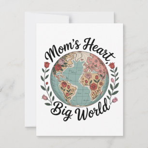 Mamas Herz, große Welt Feiertagskarte