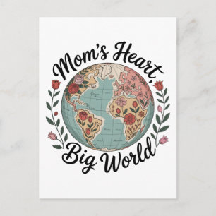 Mamas Herz, große Welt Feiertagspostkarte