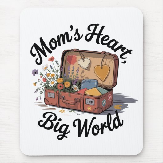 Mamas Herz, große Welt Mousepad (Vorne)