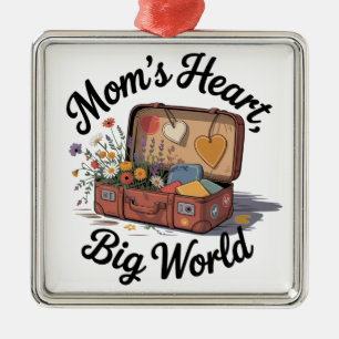 Mamas Herz, große Welt Ornament Aus Metall