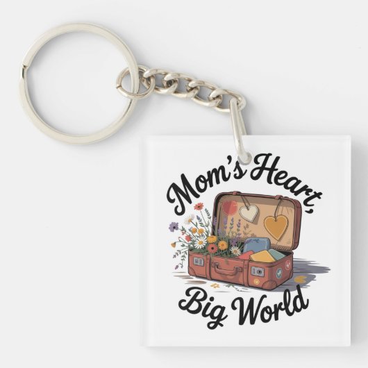 Mamas Herz, große Welt Schlüsselanhänger (Vorderseite)