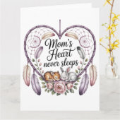 Mamas Herz schläft niemals Karte (Gelbe Blume)