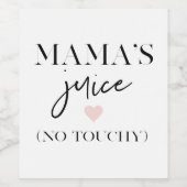 Mama's Juice Funny Zitat | Bestes Mama-Geschenk Weinetikett (Einzelnes Label)