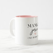 Mama's Juice Funny Zitat | Bestes Mama-Geschenk Zweifarbige Tasse (Vorderseite Links)