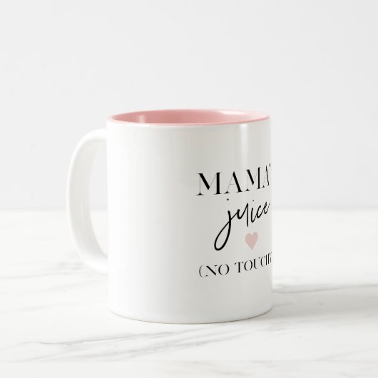 Mama's Juice Funny Zitat | Bestes Mama-Geschenk Zweifarbige Tasse (Vorderseite Links)