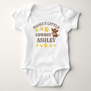 Mamas kleiner Cowboy-personalisierter Name Baby Strampler