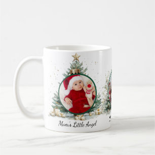 Mamas kleiner Engel 3 Foto mit Ornamente Bäumen Kaffeetasse