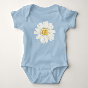Mamas kleines Blümelein Süße Gänseblume Blau Baby Strampler