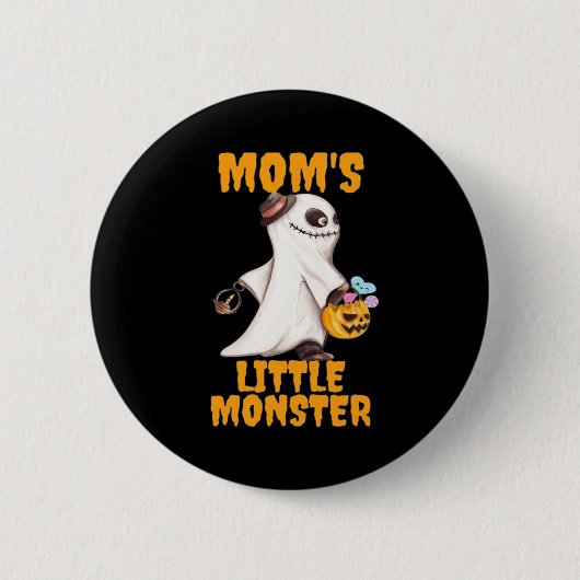 Mama's Kleines Boo Monster Funny Graphic Button (Vorderseite)