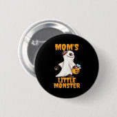 Mama's Kleines Boo Monster Funny Graphic Button (Vorne & Hinten)