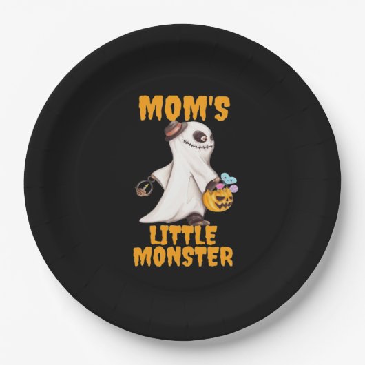 Mama's Kleines Boo Monster Funny Graphic Pappteller (Vorderseite)