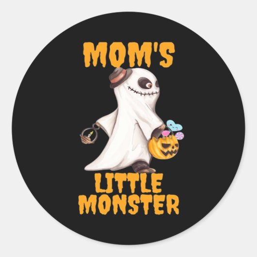 Mama's Kleines Boo Monster Funny Graphic Runder Aufkleber (Vorderseite)
